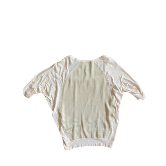 Mendocino - Heather Brand. Silk Trim Loose Fit Scoop Neck 3/4 Sleeve Blouse - Picture 6 of 9